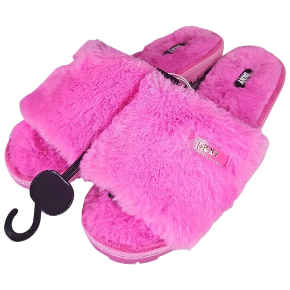 NWT DKNY "Jill" Faux Fur Slides‎